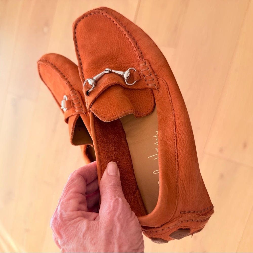 Cole Haan Vibrant Orange Suede Driving Loafers size 6 - Picture 6 of 11